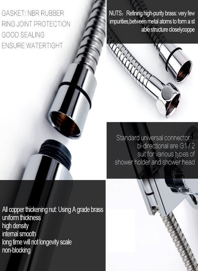 دريزل خرطوم دش مرن من النحاس الأصفر من DRIZZLE / خرطوم دش يدوي / خرطوم صنبور صحي (1 متر، فضي، مطلي بالكروم) - Image 5